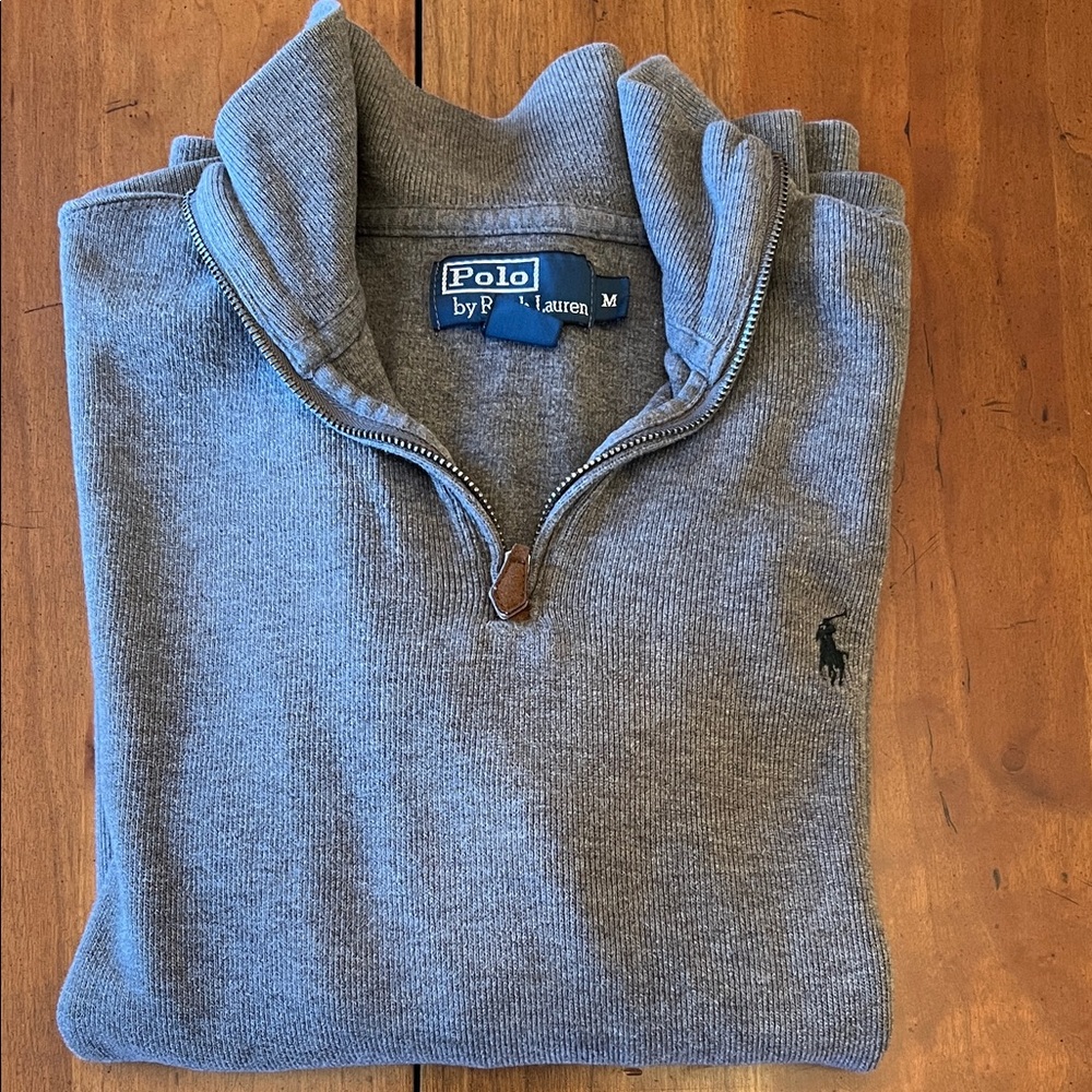 Polo by Ralph Lauren Charcoal Zip-Up Sweater for Men